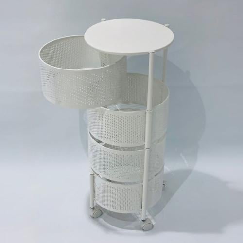 رف مطبخ دائري رباعي ابيض