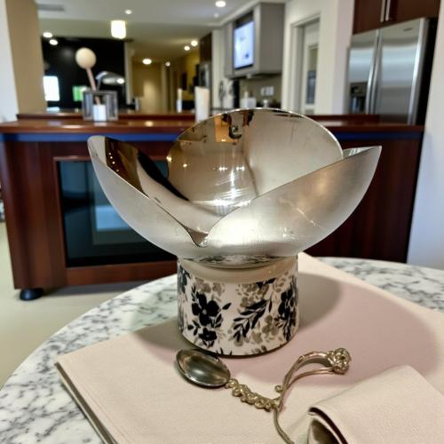 ًصحن استيل بقاعدة