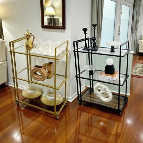 عربية تقديم زجاجية مقاس 90*76*36 سم