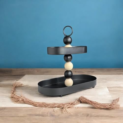 صحن معدن اسود 2 دور