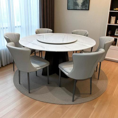 سفرة طعام دائرية سيراميك 6 كرسي