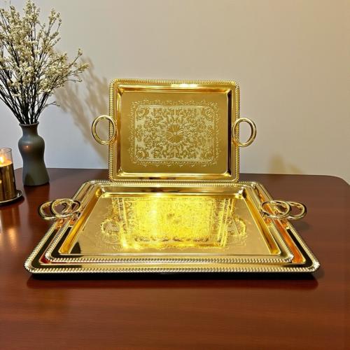 طقم تبسي استيل 3ح ذهبي