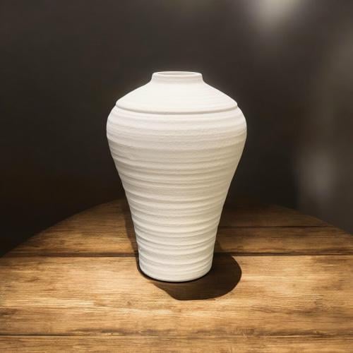 فازة سيراميك أبيض مقاس 44 * 30.5 سم