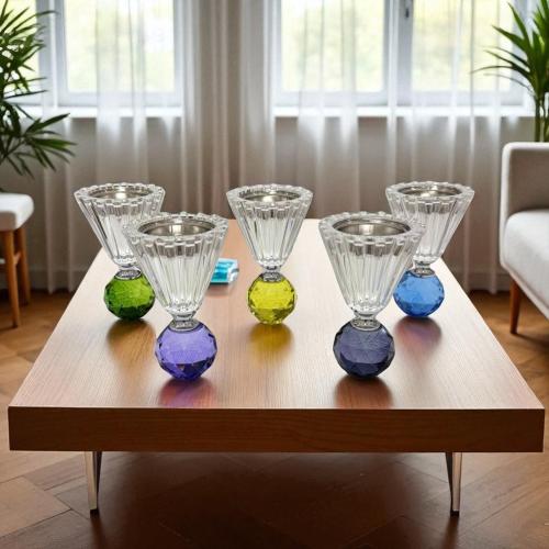 مبخرة زجاج بألوان مختلفة - بالحبة