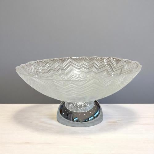 صحن زجاج بقاعدة مقاس 24 سم