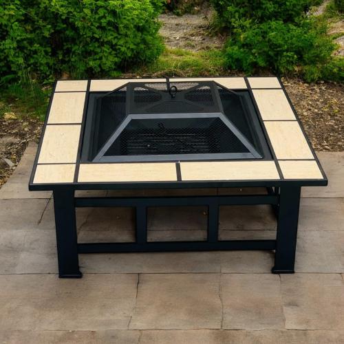 منقل شوي رخام قاعدة معدن