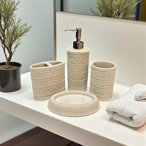 طقم علبة صابون سيراميك 4 حبه