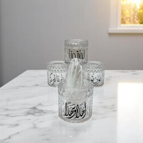 علبة مناديل زجاج
