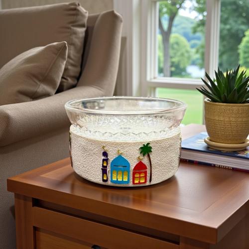 صحن زجاج بقاعدة بولي رمضان