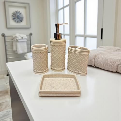 طقم علبة صابون سيراميك 4 حبه