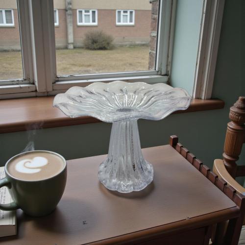 صحن زجاج بقاعدة