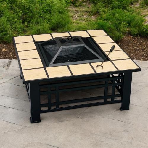 منقل شوي رخام قاعدة معدن