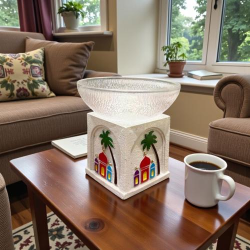 صحن زجاج بقاعدة بولي رمضان