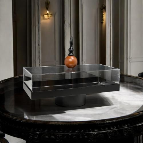 صحن كيك غطاء اسود مقاس 14 * 33 سم