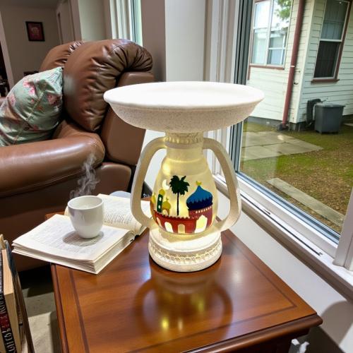 صحن سيراميك بقاعدة فانوس رمضان