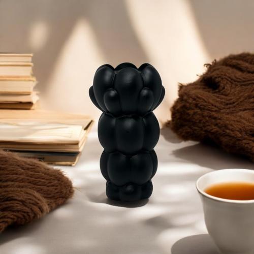 شمعدان سيراميك أسود مقاس 15 سم