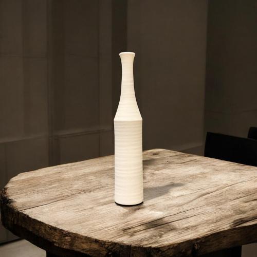 فازة سيراميك أبيض مقاس 10 * 51 سم