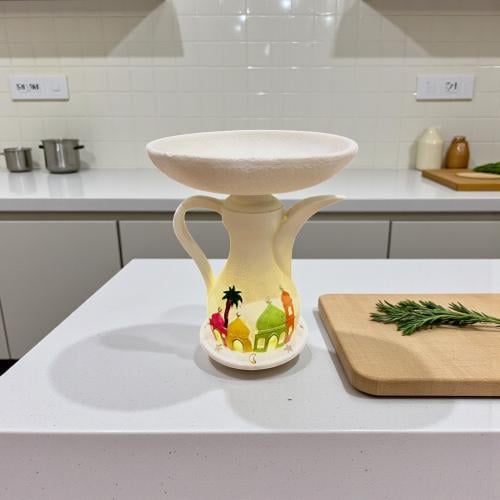 صحن سيراميك بقاعدة دلة رمضان