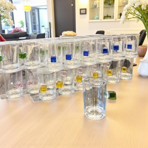 طقم كاسات شفاف 6 حية