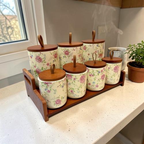 طقم بهارات سيراميك 7 قطعة