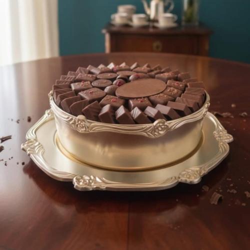 صينية تقديم فاخرة ذهبي