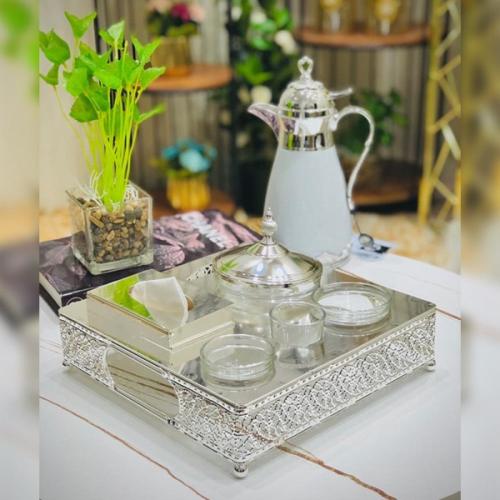 طقم ضيافة استيل - فضي