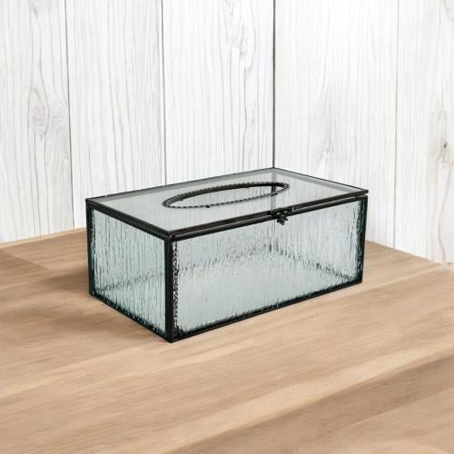 علبة مناديل زجاج