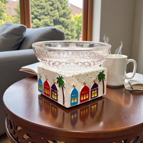 صحن زجاج بقاعدة بولي رمضان