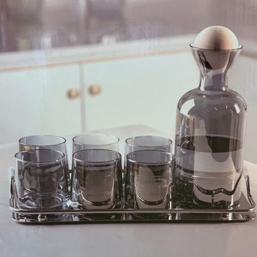 جك زجاج +6كاسات مع تبسي