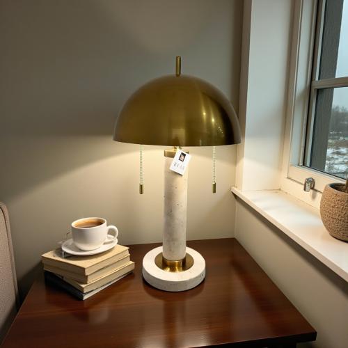 اباجورة رخام مع استيل