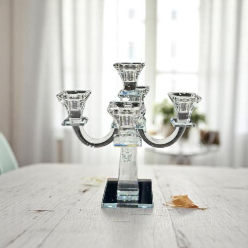 شمعدان زجاج خماسي