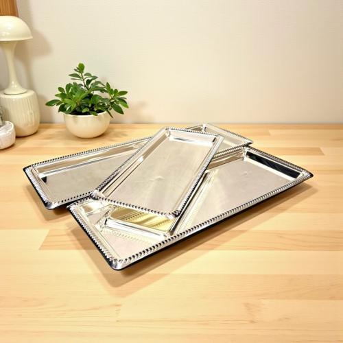 طقم تبسي استيل 3ح فضي