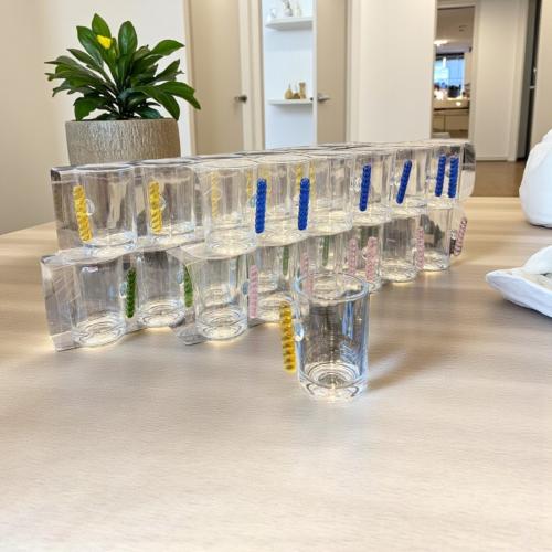 طقم كاسات شفاف 6 حية