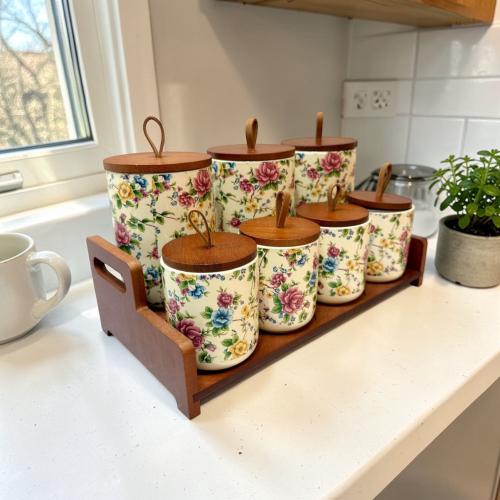 طقم بهارات سيراميك 7 قطعة