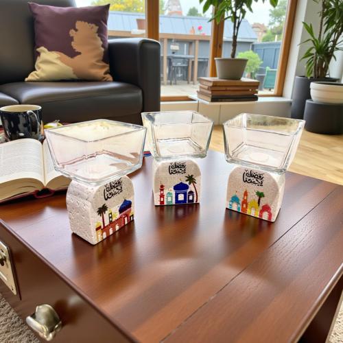 زبدية زجاج بقاعدة بولي رمضان بالحية