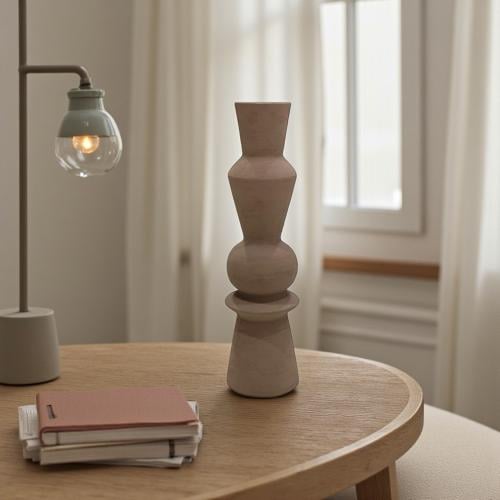 فازة سيراميك أبيض 20 * 74.5 سم