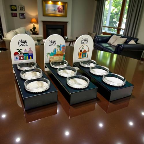 زبدية زجاج استاند 3 حبه