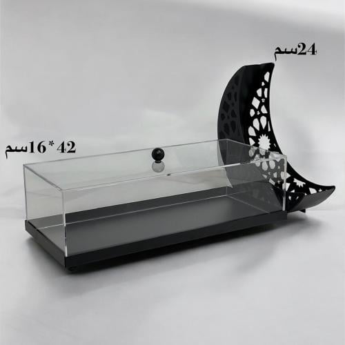 ستاند كيك مع غطاء إكرليك اسود