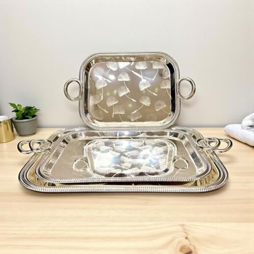 طقم تبسي استيل 3ح فضي