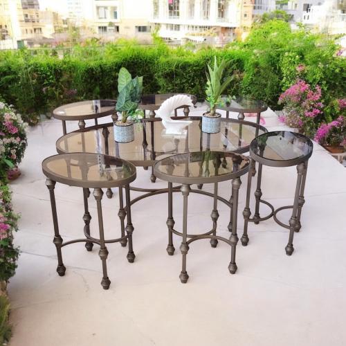 طاولة خدمه بيضاوي 120*50 سم مع 6 حبه