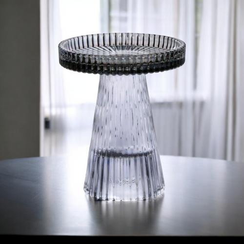 صحن زجاج بقاعدة مقاس 10 * 12 سم