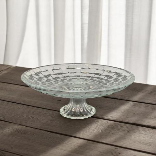 صحن زجاج بقاعدة مقاس 25 * 8 سم