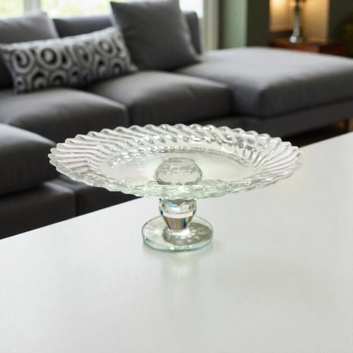 صحن زجاج بقاعدة