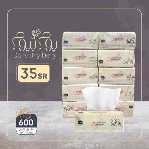 مناديل يوم بيوم 10 حبة - 600 منديل بالحبه