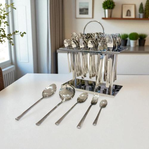 طقم ملاعق مع شوكة مع سكينة