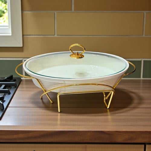 قدر شوربة باستاند ذهبي