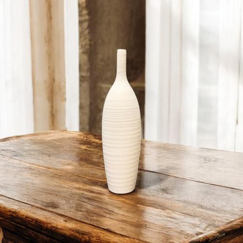 فازة سيراميك أبيض مقاس 18.5 * 68 سم