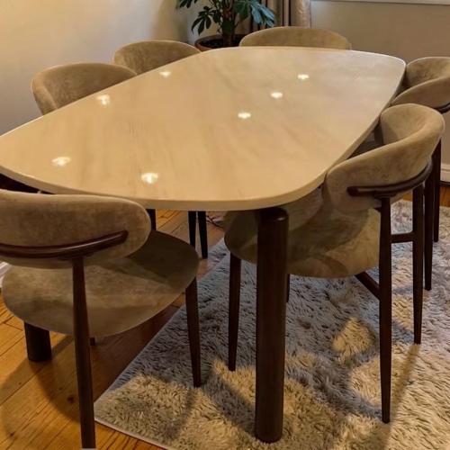 طاولة طعام رخام 6 كرسي