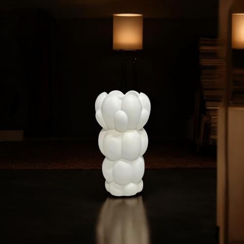 شمعدان سيراميك أبيض مقاس 20 سم