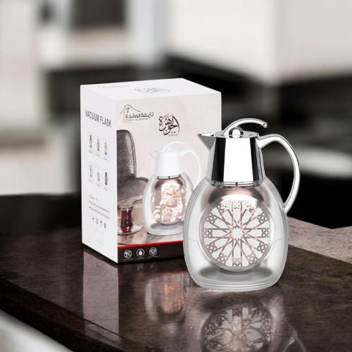 ثلاجة الجوهرة سعة 1 لتر فضي شفاف مع تعليقة شاي أو قهوة